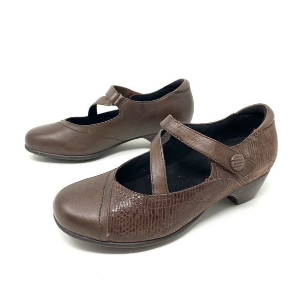 Aravon Portia Mary Jane Shoes Brown Multi 6.5 | Comfort Leather Dress Pumps NIB - Picture 2 of 7